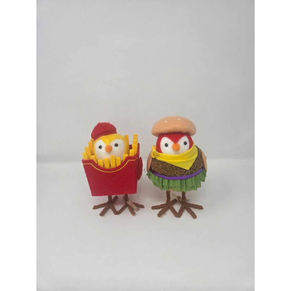"Tater" & "Patty" Hamburger Featherly Friends Felt Bird